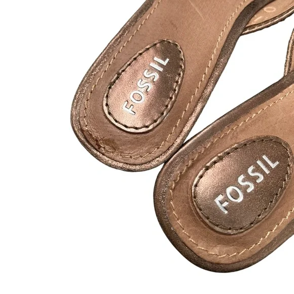 Fossil Women Marla Cork Wedge Buckle Platform Side Shoe Size 6.5 - Picture 9 of 10